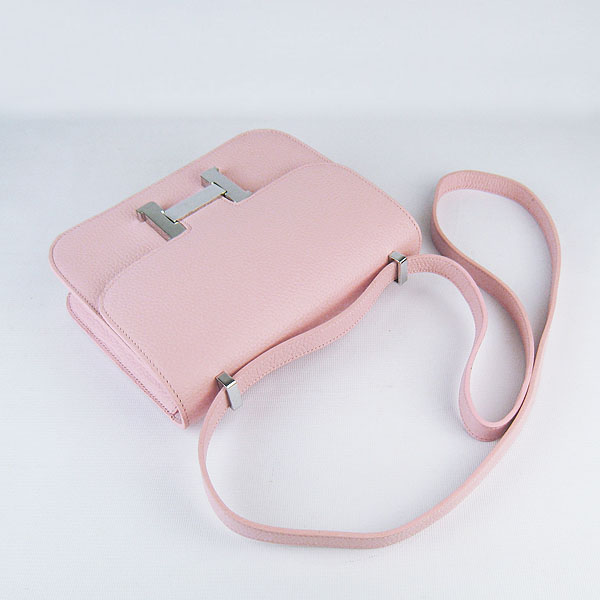 7A Hermes Oxhide Leather Message Bag Pink H017